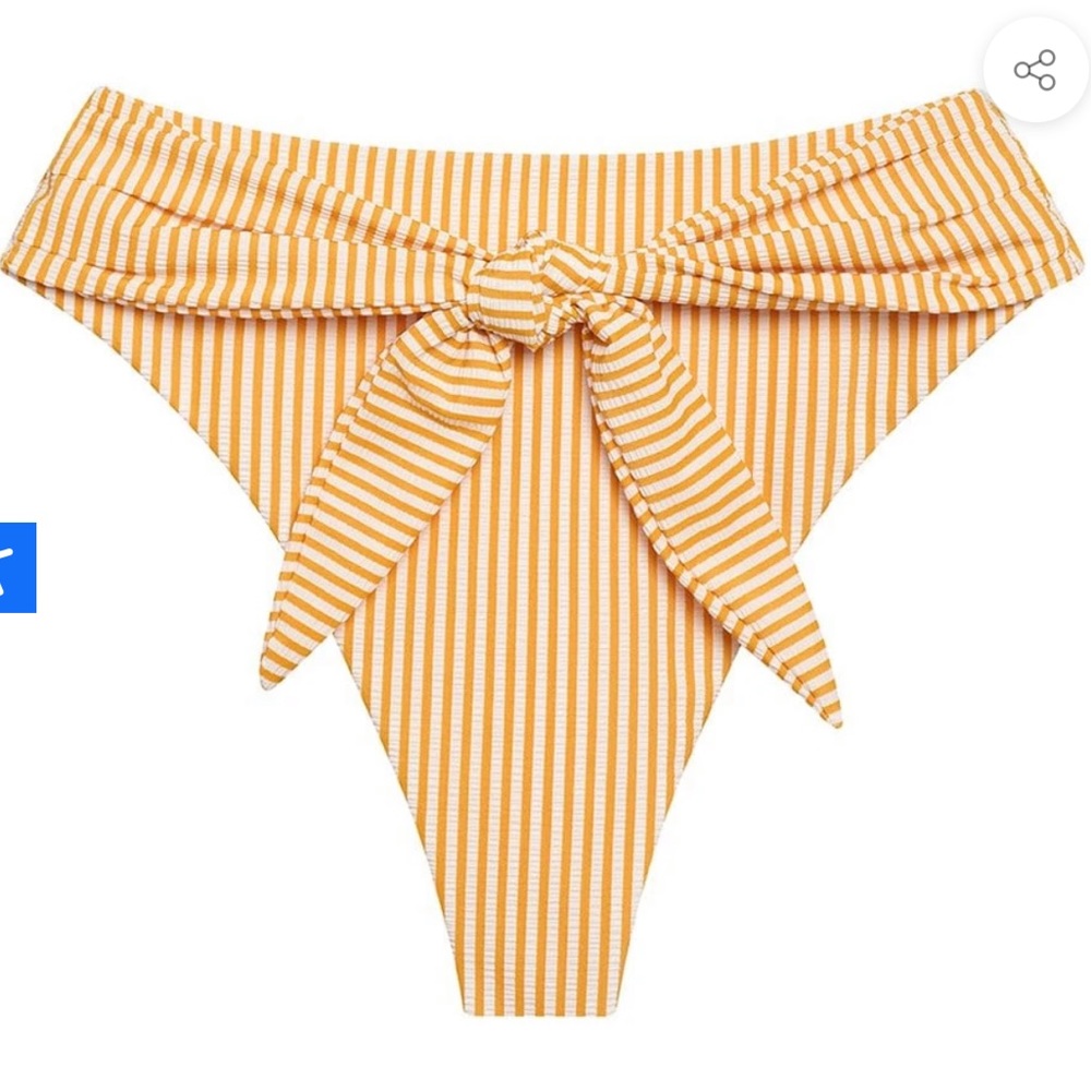 Montce swim Canary stripe Paula tie up bottom